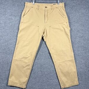 GAP Pants Mens 34x30 Double Knee Carpenter Herringbone Khaki
